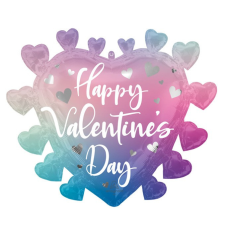 Szerelem Happy Valentine's Day Ombre fólia lufi 68 cm party kellék