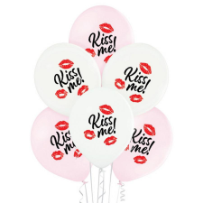 Szerelem Kiss Me, Csók léggömb, lufi 6 db-os 12 inch (30 cm) party kellék
