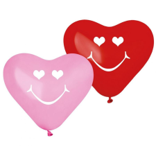 Szerelem Smiling Hearts, Szív léggömb, lufi 5 db-os 10 inch (25 cm) party kellék