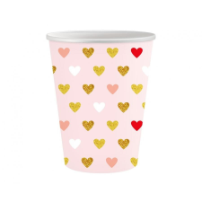 Szerelem XOXO Pink papír pohár 6 db-os 250 ml party kellék