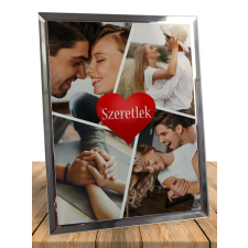 Szerelmes ajándék - Kollázs fényképes fotóüveg grafika, keretezett kép