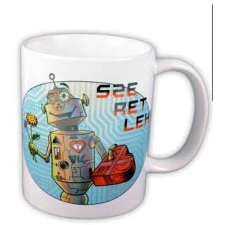  Szerelmes bögre, Szeretlek, robot piros szívvel ajándéktárgy