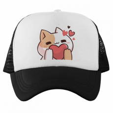  Szerelmes cuki cica Emoji - Trucker Hálós Baseball Sapka