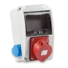  Szerelt doboz Tplast 3318 1*5P32A+2*2+f IP44 villanyszerelés