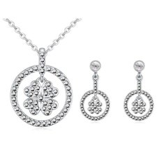Szerencse keretben - füst- Swarovski kristályos - szett ékszer szett