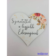  Szeretettel a legjobb édesanyának tábla 9x9,5 cm - nagy szív dekorációs kellék