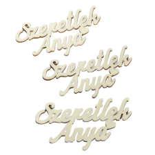  Szeretlek Anya felirat krém 9,5cm 3db-os dekorációs kellék