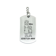 Szeretlek Anya gravírozott acél kulcstartó fiúgyermek nevével kulcstartó