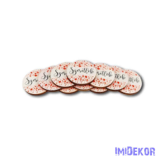  Szeretlek szívecskés kis kör 3cm 10db/csomag dekorációs kellék