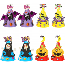 Szett 8 db Zerhok Halloween sapka, karton, többszínű, 13 x 22 cm party kellék