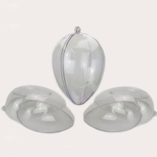  Szétválasztható átlátszó műanyag tojás 13cm dekorációs kellék