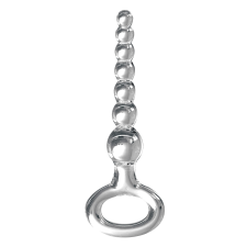 szexvital.hu Icicles No. 67 - gömbös üveg dildó fogógyűrűvel (áttetsző) műpénisz, dildó