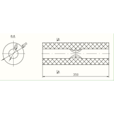 Sziklai Univerzális ovál kipufogódob, O50, 350x210x120mm, 1be2ki kipufogó alkatrész