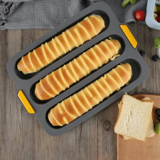 Szilikon Bagett sütőforma - 3 adagos sütés és főzés
