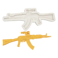 Szilikon fondant és marcipán mintázó-Ak-47 fegyver sütés és főzés