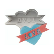 Szilikon fondant és marcipán mintázó-Love szív 6,5x10cm sütés és főzés