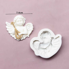 Szilikon fondant és marcipán mintázó-Mandolin angyalka 7,8x8,3cm sütés és főzés