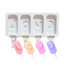  Szilikon jégkrém és sütinyalóka készítő forma – 4 részes LOVE felirattal sütés és főzés