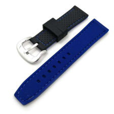  Szilikon kétszínű óraszíj - okosóra szilikon pótszíj 20/22/24mm - Kék okosóra kellék
