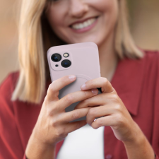 Szilikon Mag Cover tok IPHONE 12 PRO MAX rózsaszínű tok és táska