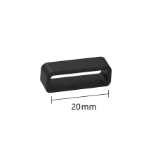 Szilikon óraszíj bújtató, fekete, 20mm óraszíj