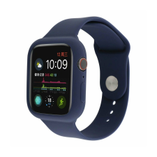  Szilikon szíj és védőtok Apple Watch órához, 44 mm (több színben) - sötétkék óraszíj