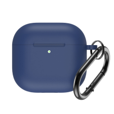 Szilikon tok AirPods 4-hez karabinerrel - kék fülhallgató, fejhallgató tok