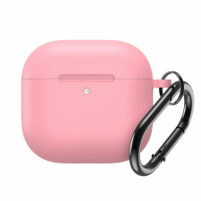 Szilikon tok Airpods 4-hez karabinerrel - rózsaszín fülhallgató, fejhallgató tok