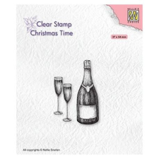 Szilikonbélyegző , Nellie's Choice Christmas time / Happy New Year (1 db) bélyegző