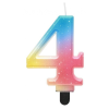  Színes 4-es Pastel Ombre számgyertya, tortagyertya