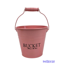  Színes bádog vödör 13 cm BUCKET - Barack dekorációs kellék