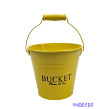  Színes bádog vödör 13 cm BUCKET - Sárga dekorációs kellék