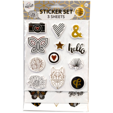  Színes Black&amp;Gold matrica szett 3 ív matrica