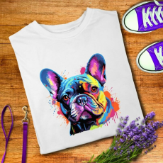  Színes bulldog férfi póló