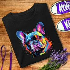  Színes bulldog férfi póló