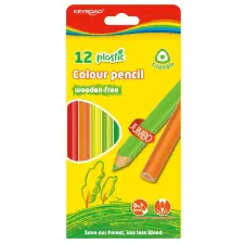  Színes ceruza készlet 4 mm famentes háromszögletű Keyroad Jumbo 12 klf. szín színes ceruza