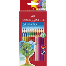  Színes ceruza készlet, háromszögletű, FABER-CASTELL &quot;Grip 2001&quot;, 24 különböző szín színes ceruza