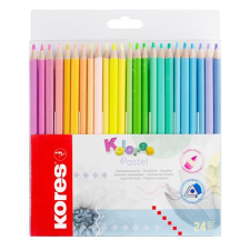  Színes ceruza készlet, háromszögletű, KORES &quot;Kolores Pastel&quot;, 24 pasztell szín színes ceruza