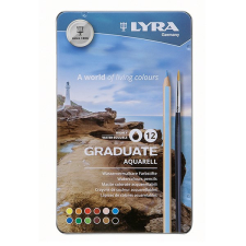 Színes ceruza LYRA Graduate Aquarell hatszögletű fémdoboz 12 db/készlet színes ceruza