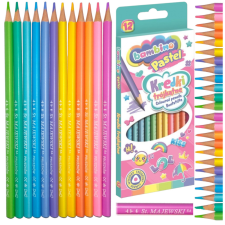  Színes ceruzák, 12 szín, 18 cm, pasztell, Bambino színes ceruza