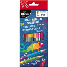  Színes ceruzakészlet 12/24, DUO (kétvégű), Kidea, háromszög test színes ceruza