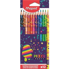 Színes ceruzakészlet 12 db-os, Maped Pixel Party, háromszög test színes ceruza