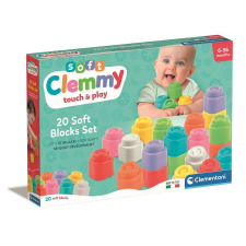 Színes Clemmy puha építőkocka szett 20 db-os Clementoni kreatív és készségfejlesztő