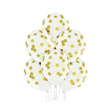 SZÍNES Csillagos Stars léggömb, lufi szett 6 db-os 30 cm (12 inch) party kellék