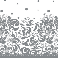 SZÍNES Díszes Silver szalvéta 20 db-os 33x33 cm party kellék