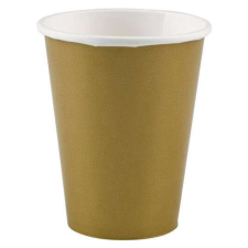 SZÍNES Gold papír pohár 8 db-os 250 ml party kellék
