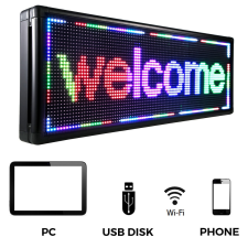 SZÍNES kültéri led fényújság , futófény 197x53 cm led rendszer tartozék