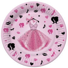 SZÍNES Lányos Party Dress papírtányér 8 db-os 22,7 cm party kellék