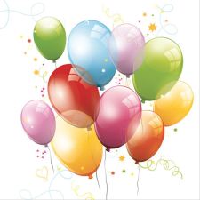 Színes lufis Balloons szalvéta 20 db-os 33x33 cm party kellék