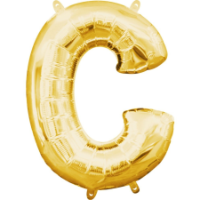 SZÍNES Mini C betű Fólia lufi, Gold 33 cm party kellék